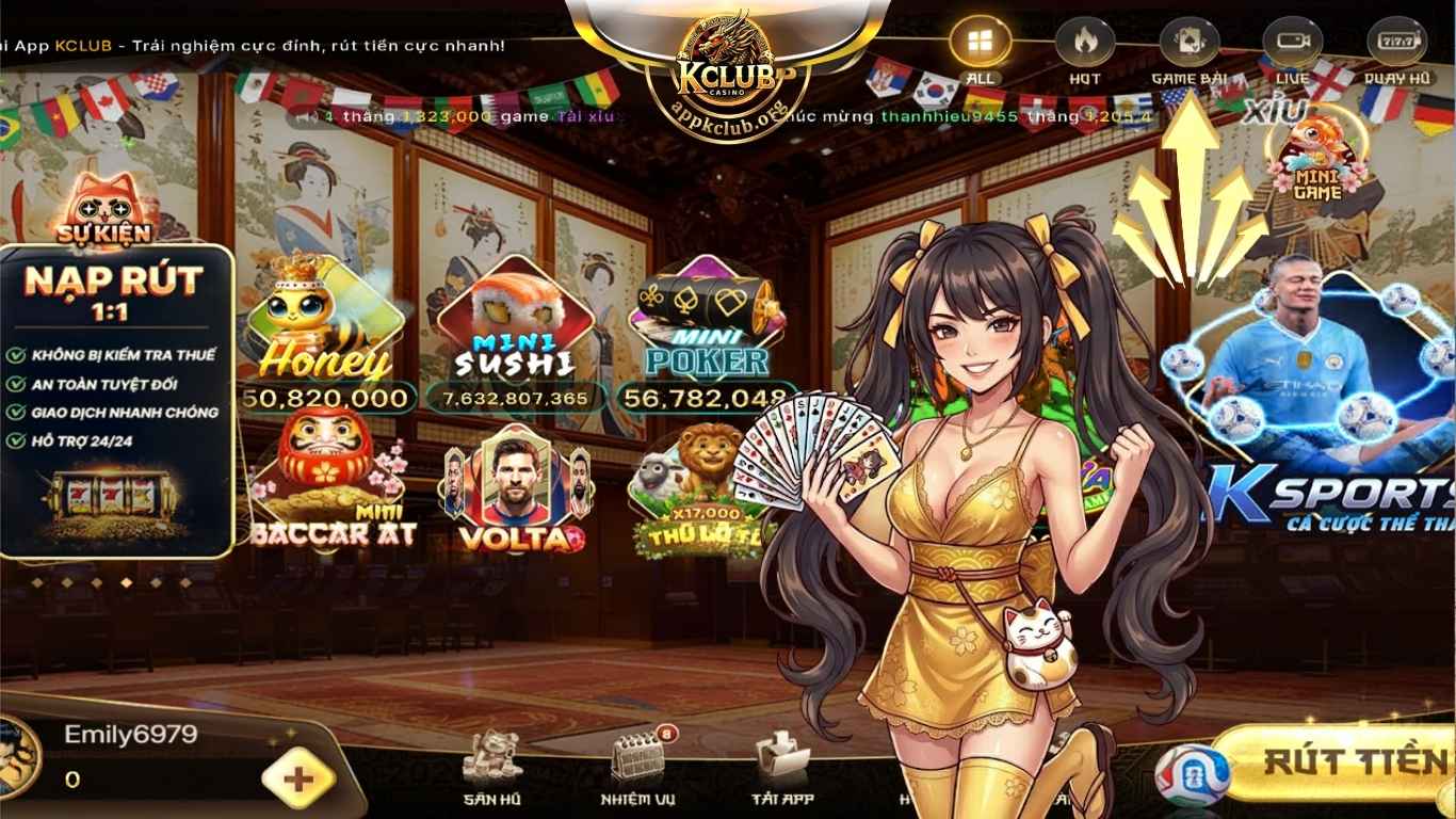 Giới thiệu sảnh game hấp dẫn bậc nhất tại Kclub